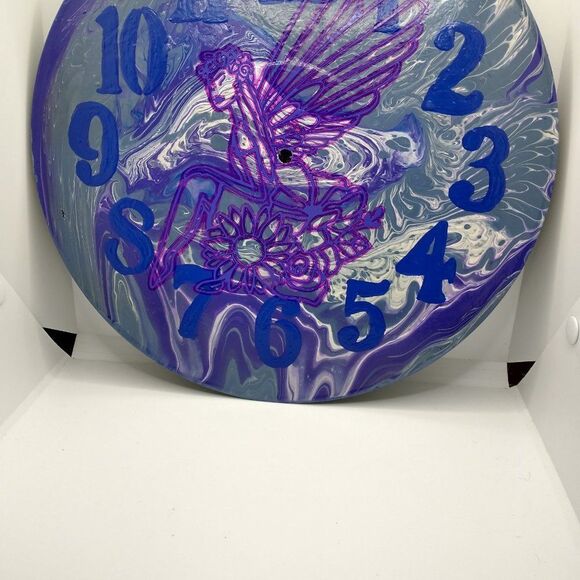 Handmade Fairy Clock Battery Operated Analog Vintage Vinyl Record Decoration - Picture 3 of 13